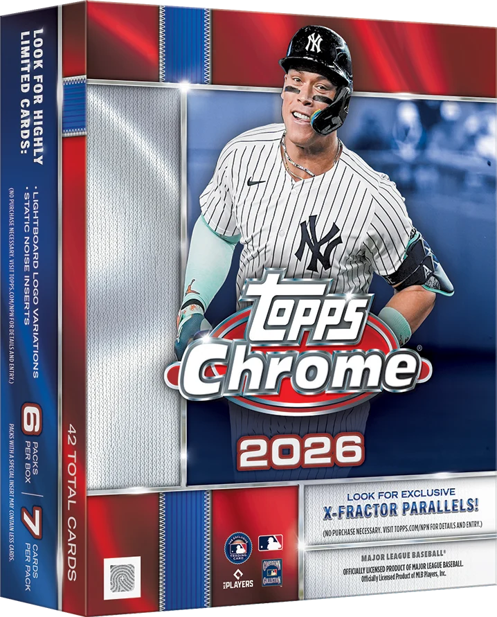 2026 Topps Chrome Baseball Mega Box — Factory Sealed (42 Cards, X-Fractor Parallels)