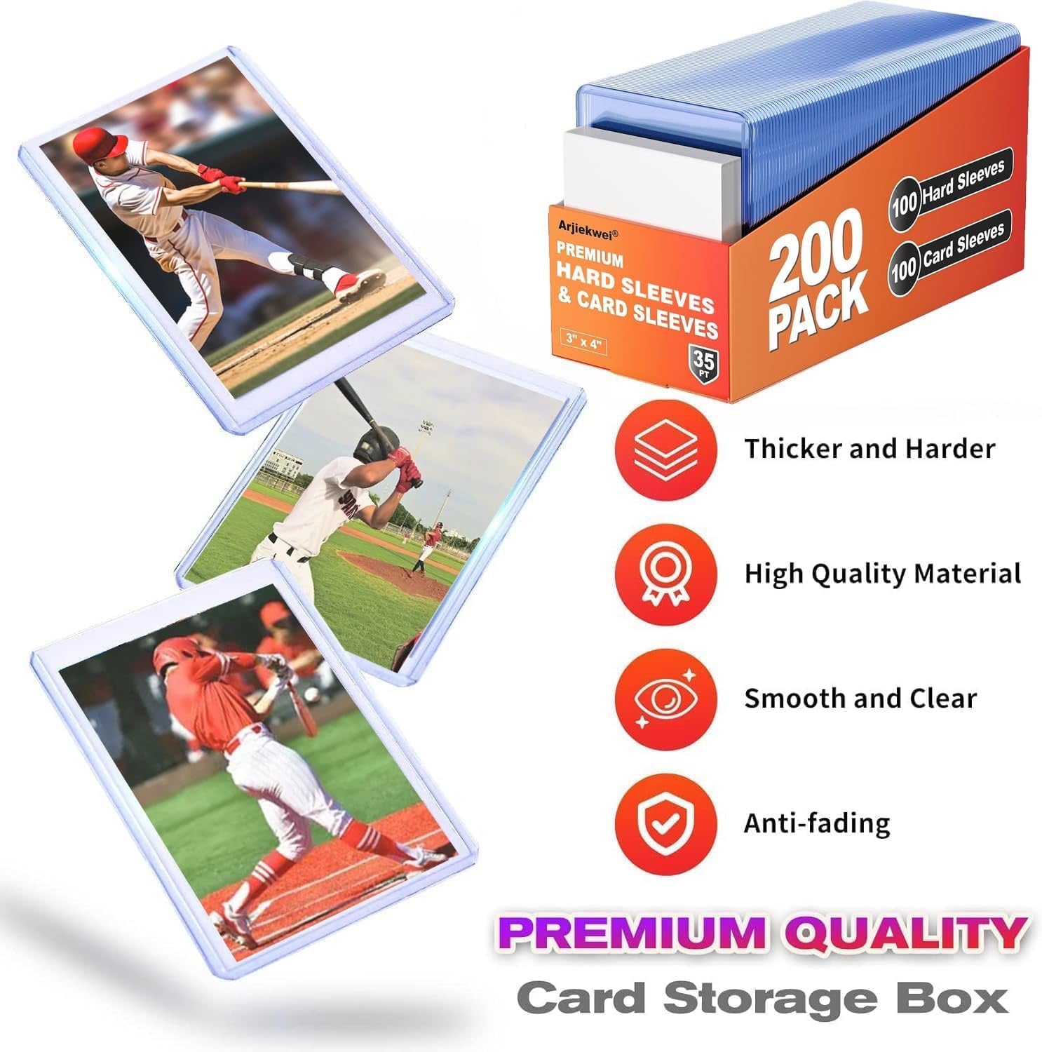 Card Sleeve Bundle — 100 Hard Top Loaders + 100 Soft Sleeves | Complete Card Protection Pack