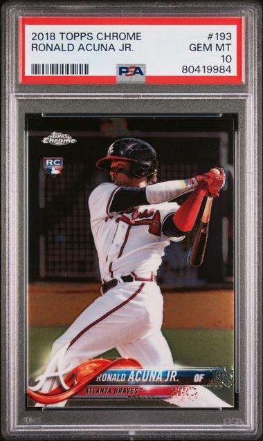 2018 Topps Chrome #193 Ronald Acuña Jr. RC PSA 10 Gem Mint
