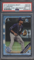 2019 Bowman Draft Chrome CJ Abrams 1st Bowman Sky Blue Refractor #BDC-85 PSA 10 Gem Mint