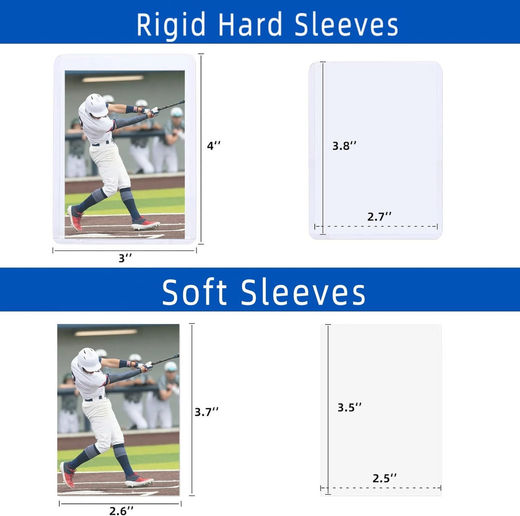 Card Sleeve Bundle — 100 Hard Top Loaders + 100 Soft Sleeves | Complete Card Protection Pack