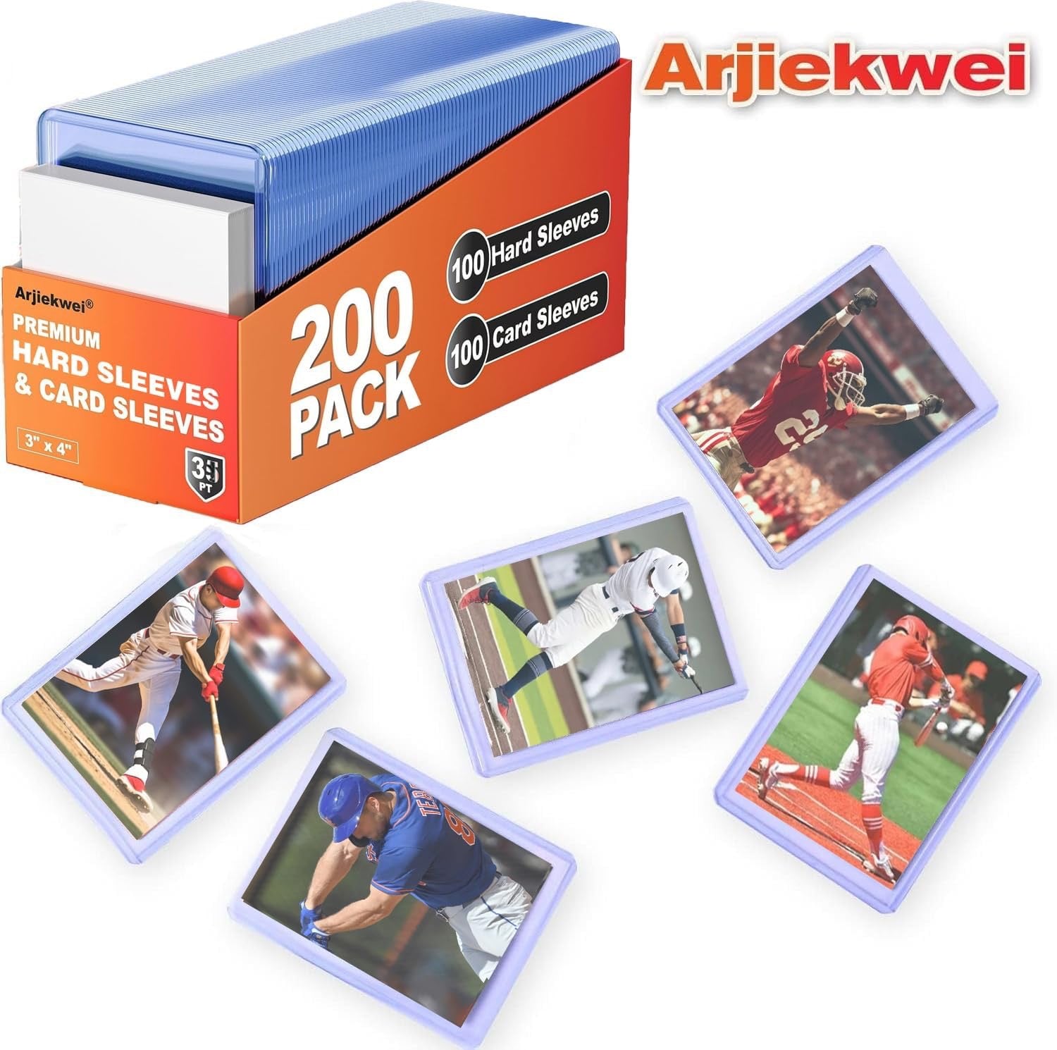 Card Sleeve Bundle — 100 Hard Top Loaders + 100 Soft Sleeves | Complete Card Protection Pack
