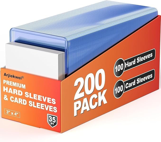 Card Sleeve Bundle — 100 Hard Top Loaders + 100 Soft Sleeves | Complete Card Protection Pack