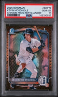 2025 Bowman Chrome Kevin McGonigle #BCP-79 Reptilian Refractor 1st Bowman PSA 10